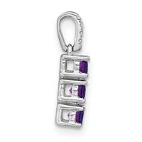 14k White Gold 3-stone Amethyst and Diamond Pendant-PM3585-AM-002-WA