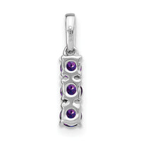 14k White Gold 3-stone Amethyst and Diamond Pendant-PM3585-AM-002-WA