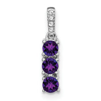 14k White Gold 3-stone Amethyst and Diamond Pendant-PM3585-AM-002-WA