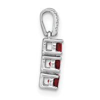14k White Gold 3-stone Garnet and Diamond Pendant-PM3585-GA-002-WA
