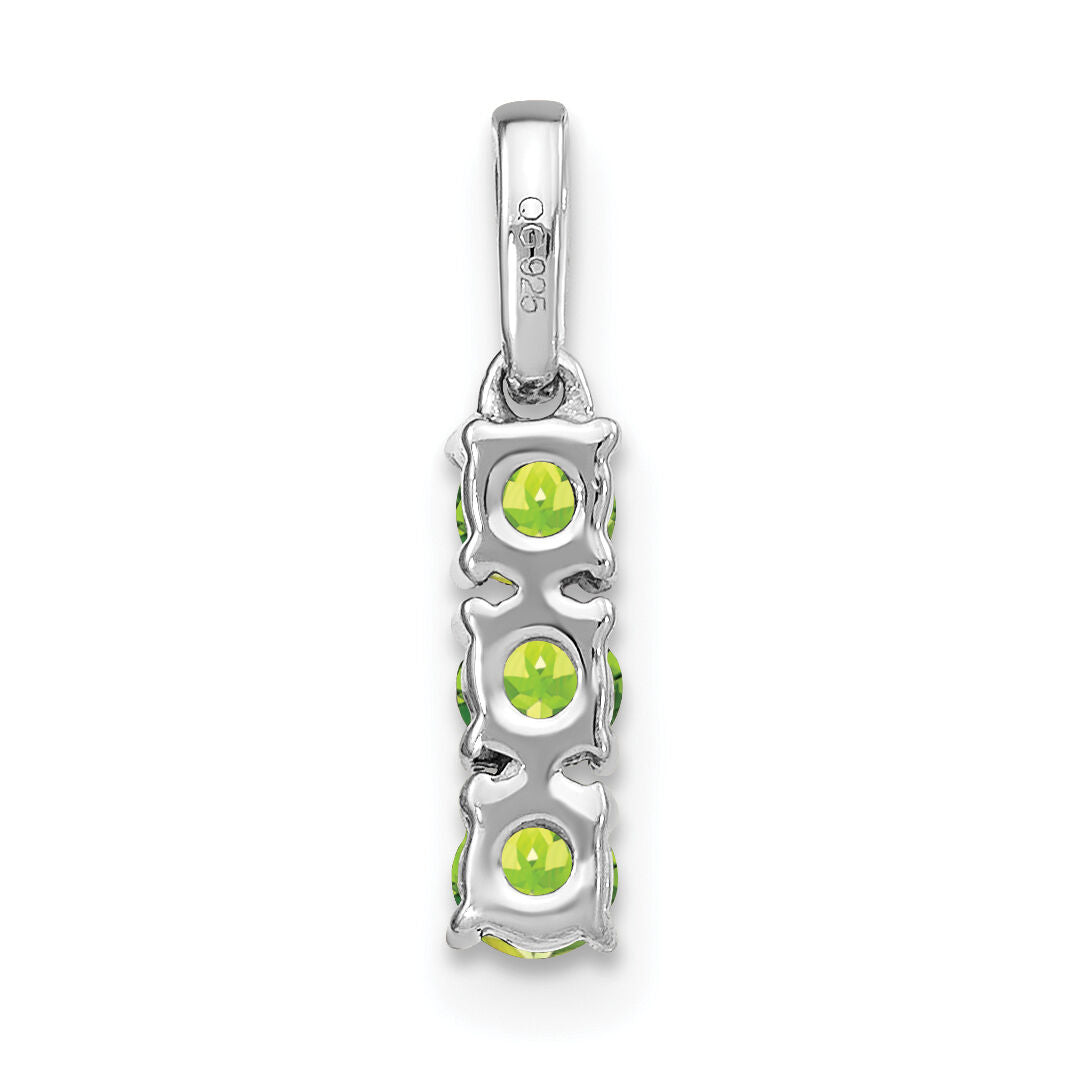 14k White Gold 3-stone Peridot and Diamond Pendant-PM3585-PE-002-WA