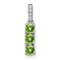 14k White Gold 3-stone Peridot and Diamond Pendant-PM3585-PE-002-WA