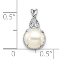 14K White Gold FWC Pearl and Diamond Pendant-PM3625-PL-003-WA