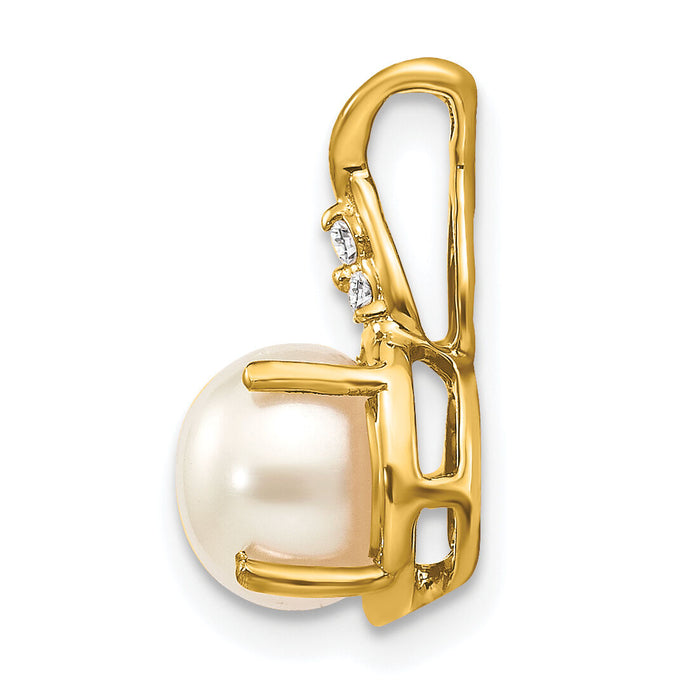 14k FWC Pearl and Diamond Pendant-PM3625-PL-003-YA