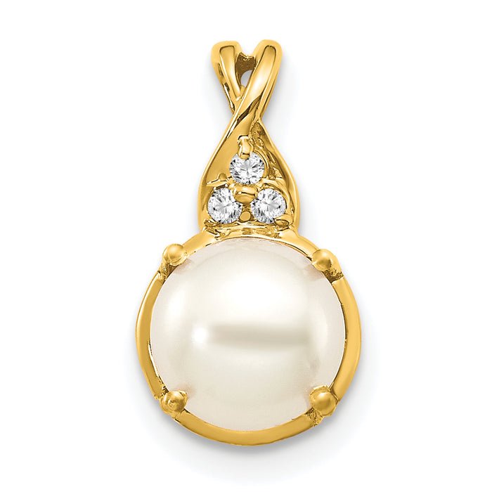 14k FWC Pearl and Diamond Pendant-PM3625-PL-003-YA