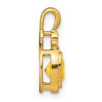 14k Cushion Citrine and Diamond Pendant-PM3665-CI-001-YA
