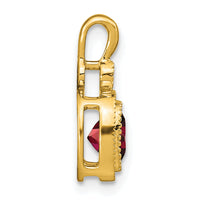 14k Cushion Garnet and Diamond Pendant-PM3665-GA-001-YA