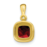 14k Cushion Garnet and Diamond Pendant-PM3665-GA-001-YA