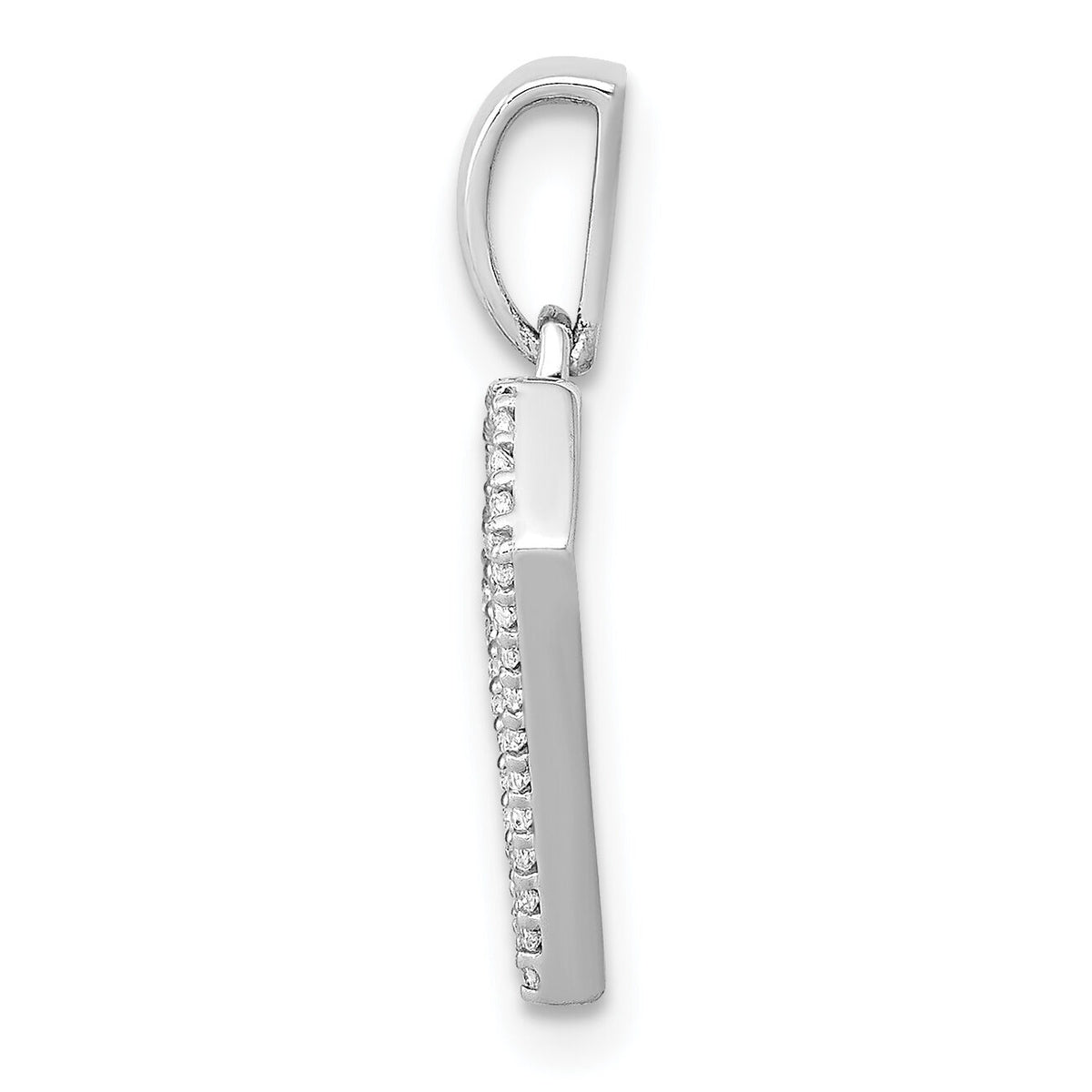 14k White Gold Diamond Gemstone-shape Pendant-PM3697-011-WA