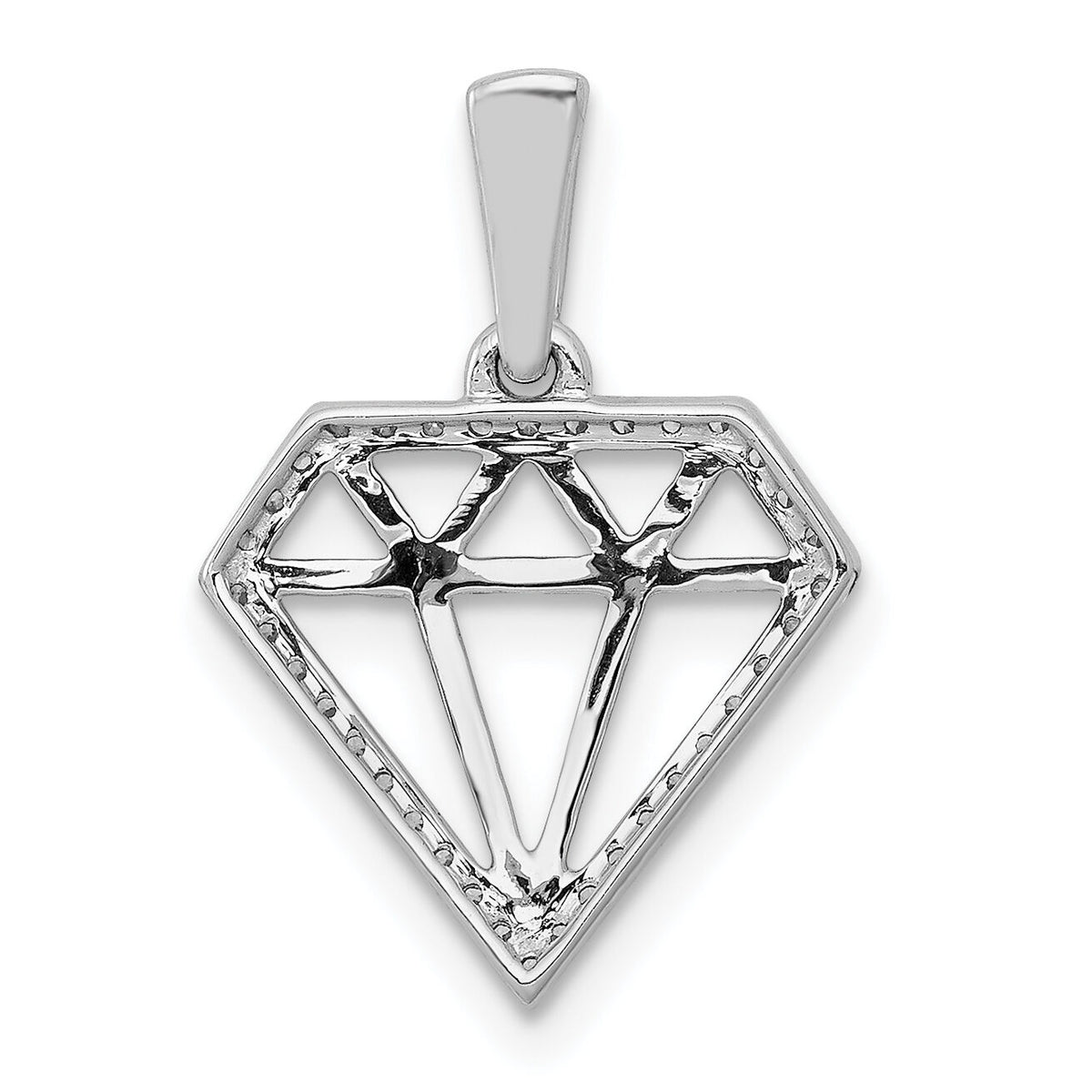 14k White Gold Diamond Gemstone-shape Pendant-PM3697-011-WA