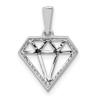14k White Gold Diamond Gemstone-shape Pendant-PM3697-011-WA