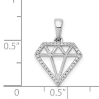 14k White Gold Diamond Gemstone-shape Pendant-PM3697-011-WA