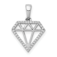 14k White Gold Diamond Gemstone-shape Pendant-PM3697-011-WA