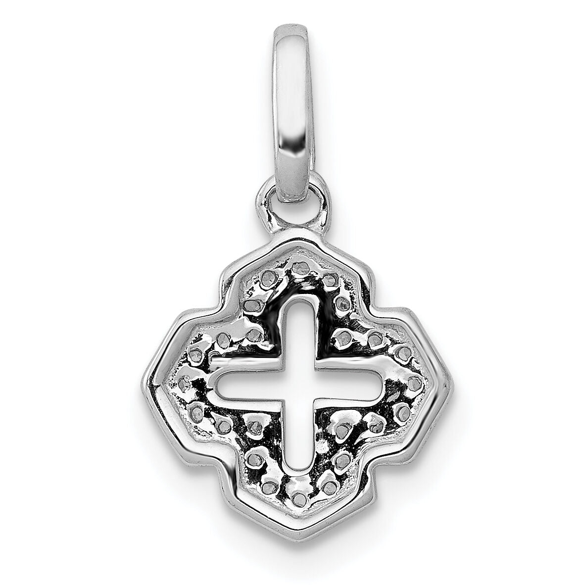 14k White Gold 1/10ct. Diamond Fancy Cross Pendant-PM3699-010-WA