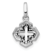 14k White Gold 1/10ct. Diamond Fancy Cross Pendant-PM3699-010-WA