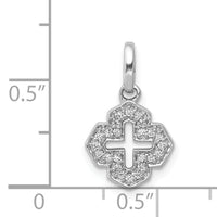 14k White Gold 1/10ct. Diamond Fancy Cross Pendant-PM3699-010-WA