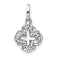 14k White Gold 1/10ct. Diamond Fancy Cross Pendant-PM3699-010-WA