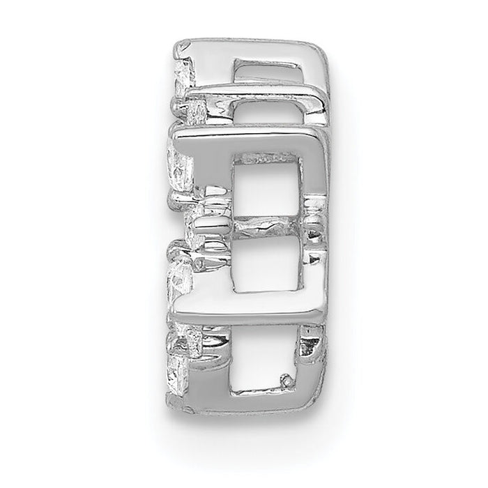 14k White Gold Diamond Fancy Circle Chain Slide-PM3704-020-WA