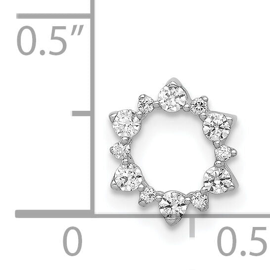 14k White Gold Diamond Fancy Circle Chain Slide-PM3704-020-WA