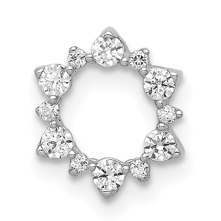 14k White Gold Diamond Fancy Circle Chain Slide-PM3704-020-WA