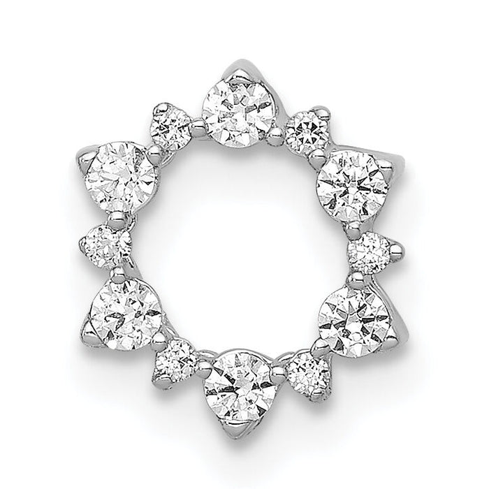 14k White Gold Diamond Fancy Circle Chain Slide-PM3704-020-WA