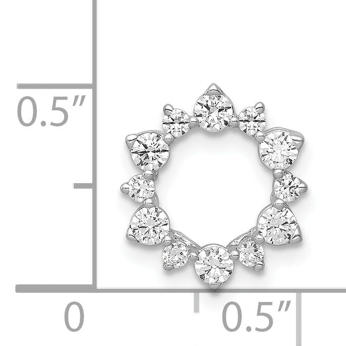 14k White Gold 1/2ct. Diamond Fancy Circle Chain Slide-PM3704-050-WA