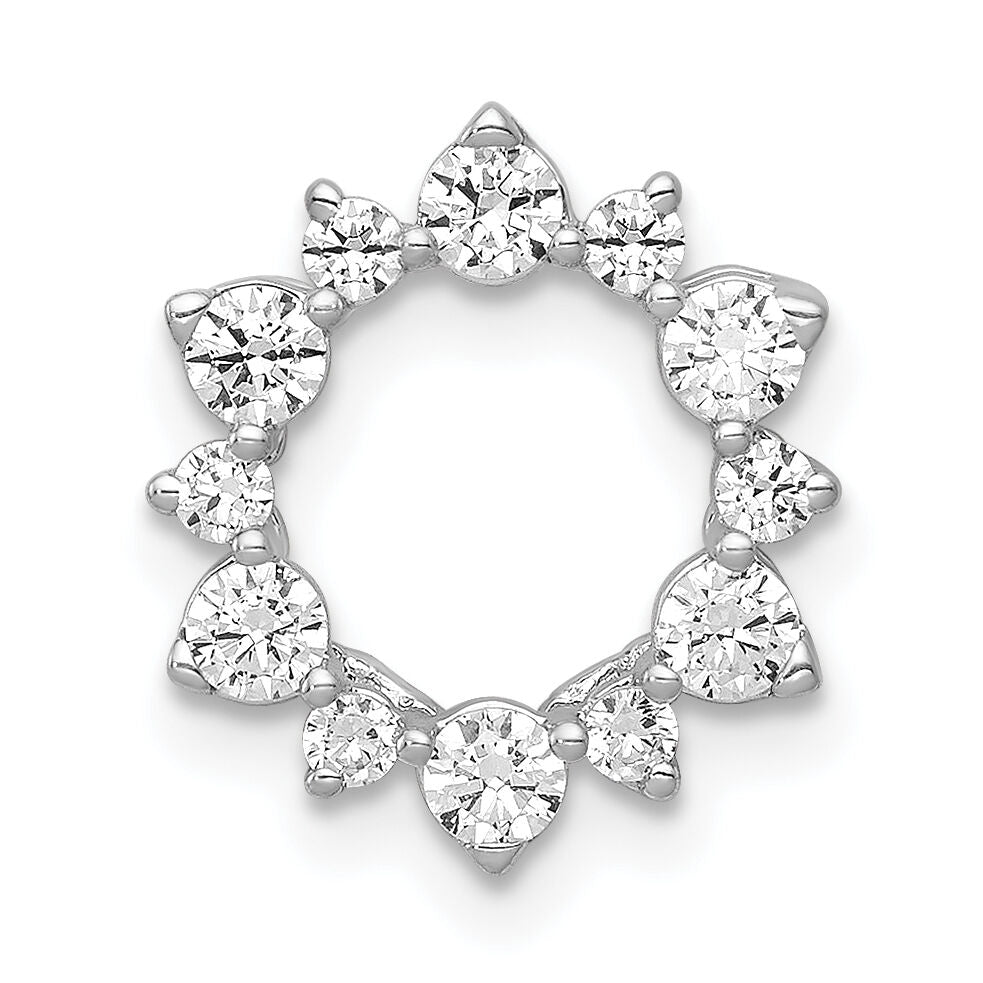14k White Gold 1/2ct. Diamond Fancy Circle Chain Slide-PM3704-050-WA