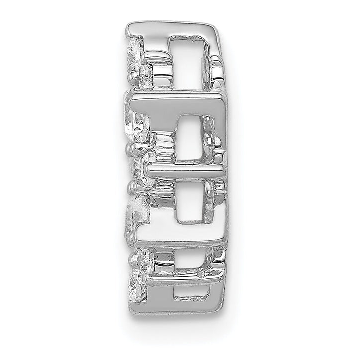 14k White Gold Diamond Fancy Circle Chain Slide-PM3704-062-WA