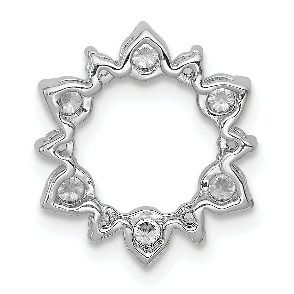14k White Gold Diamond Fancy Circle Chain Slide-PM3704-062-WA