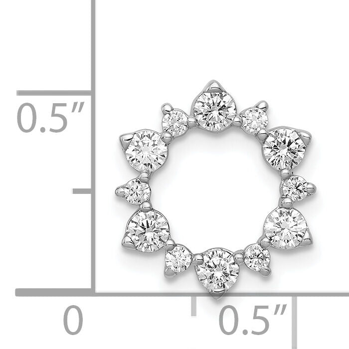14k White Gold Diamond Fancy Circle Chain Slide-PM3704-062-WA