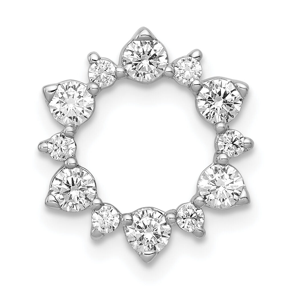 14k White Gold Diamond Fancy Circle Chain Slide-PM3704-062-WA