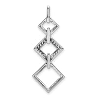 14k White Gold 1/6ct. Diamond Fancy Square Dangle Pendant-PM3720-015-WA