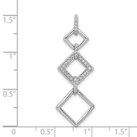 14k White Gold 1/6ct. Diamond Fancy Square Dangle Pendant-PM3720-015-WA