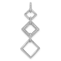 14k White Gold 1/6ct. Diamond Fancy Square Dangle Pendant-PM3720-015-WA
