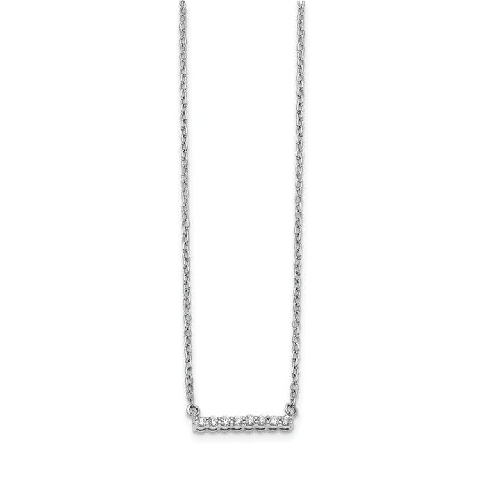 14k White Gold Diamond Bar 18 inch Necklace-PM3738-010-WA