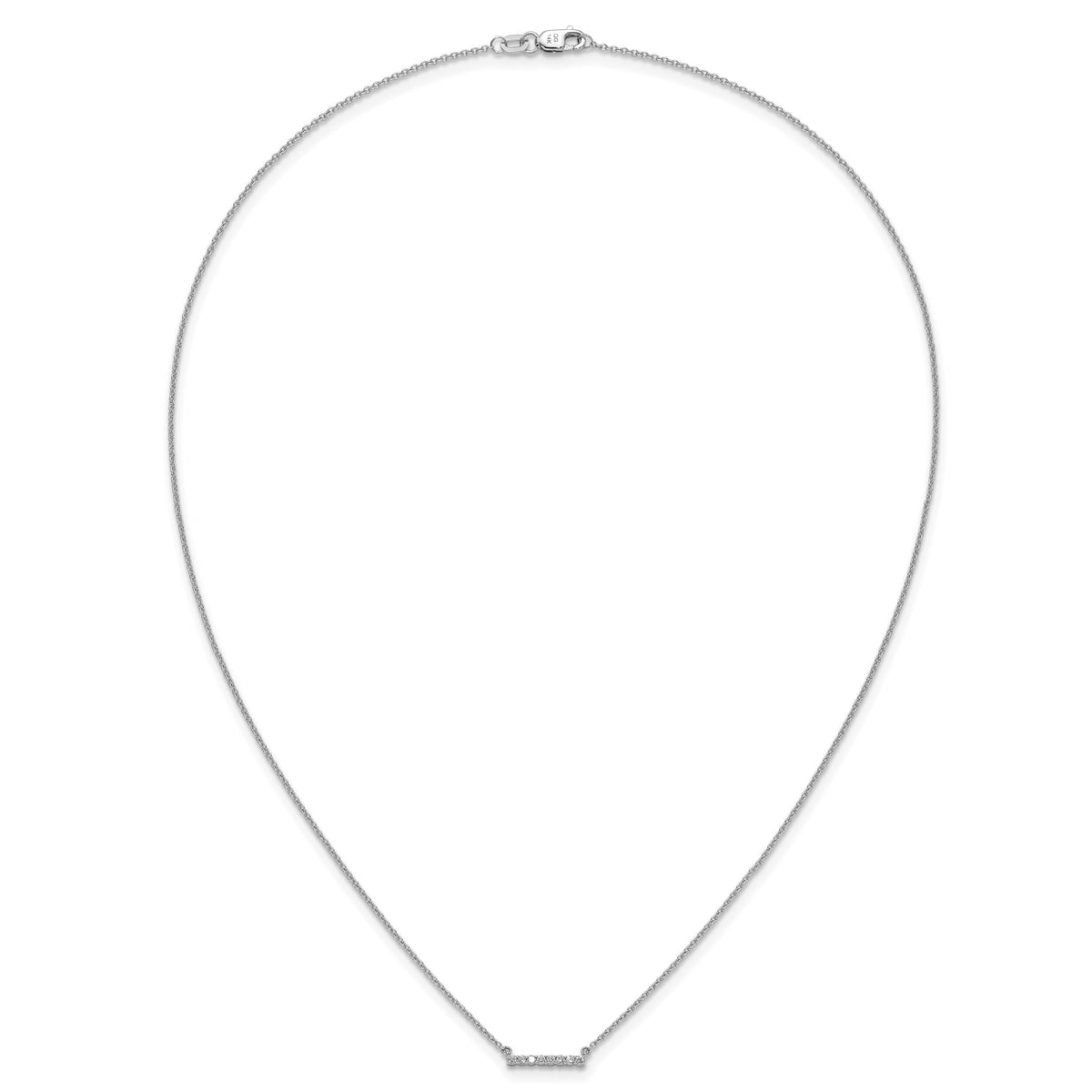 14k White Gold Diamond Bar 18 inch Necklace-PM3738-010-WA