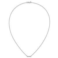 14k White Gold Diamond Bar 18 inch Necklace-PM3738-010-WA