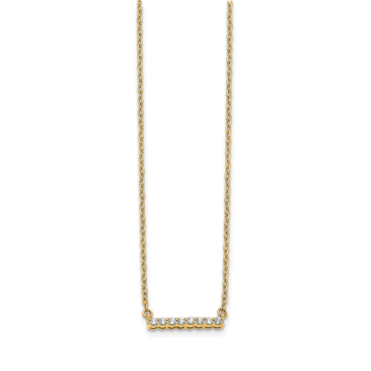 14k Diamond Bar 18 inch Necklace-PM3738-010-YA