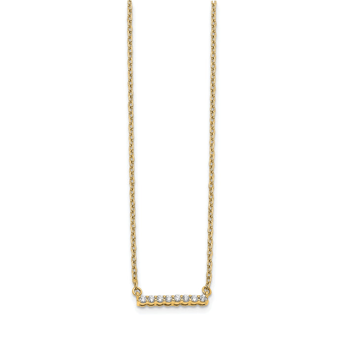 14k Diamond Bar 18 inch Necklace-PM3738-010-YA