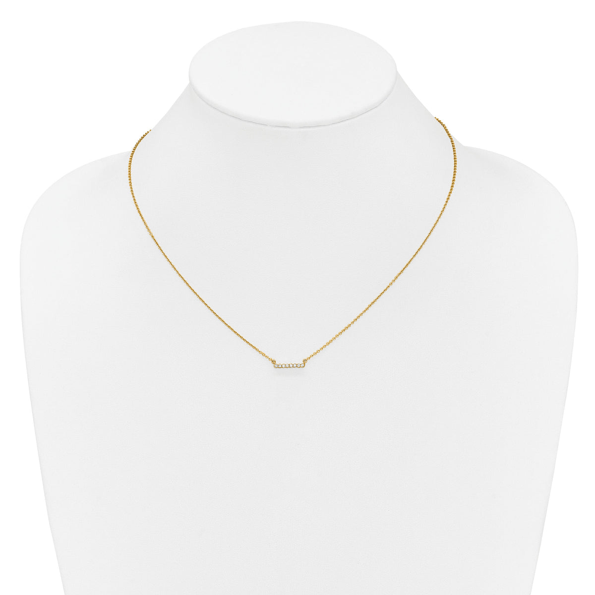 14k Diamond Bar 18 inch Necklace-PM3738-010-YA