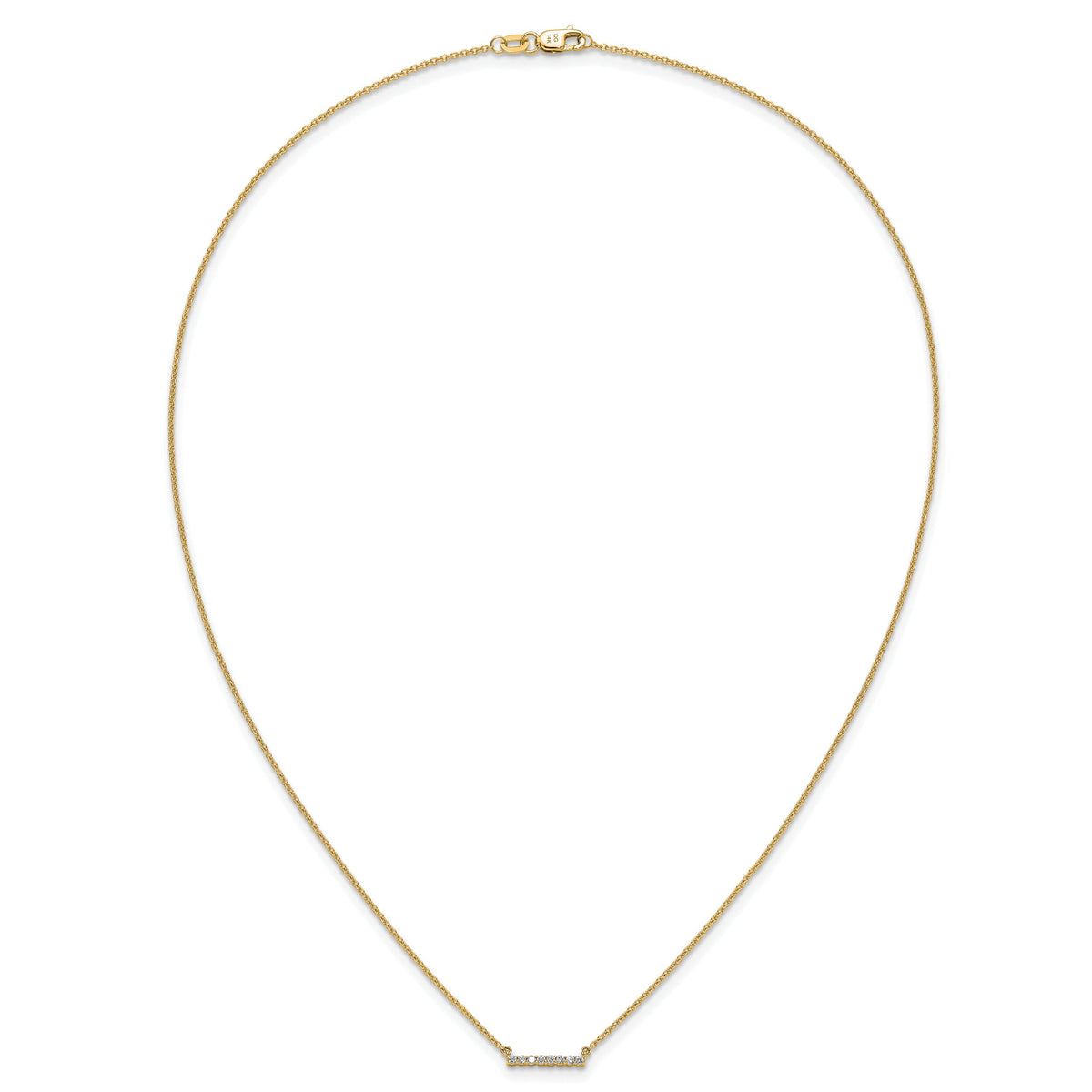 14k Diamond Bar 18 inch Necklace-PM3738-010-YA