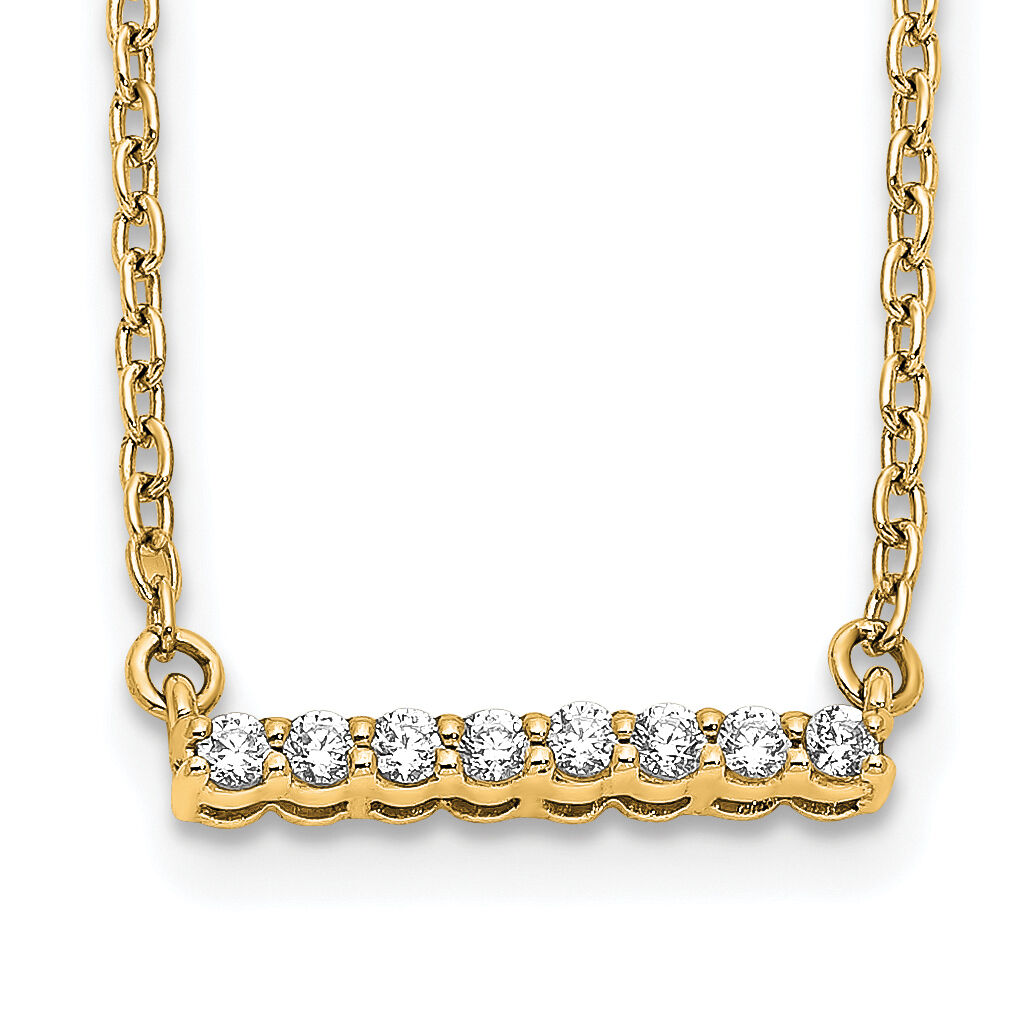 14k Diamond Bar 18 inch Necklace-PM3738-010-YA