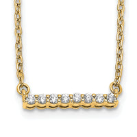 14k Diamond Bar 18 inch Necklace-PM3738-010-YA