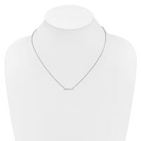 14k White Gold Diamond Bar 18 inch Necklace-PM3738-025-WA
