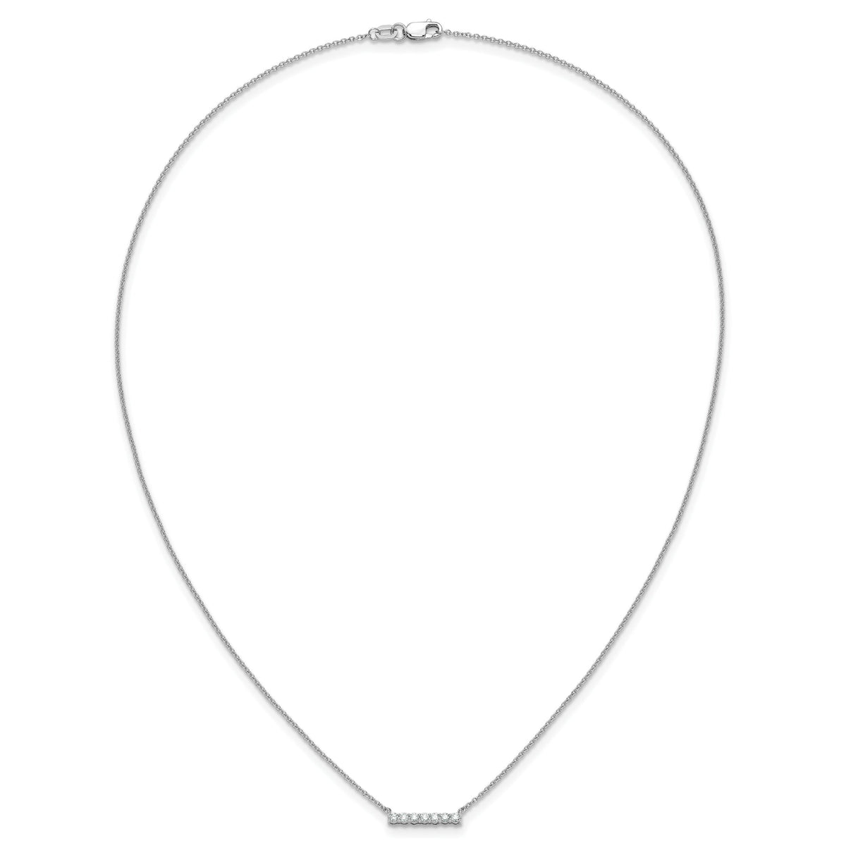 14k White Gold Diamond Bar 18 inch Necklace-PM3738-025-WA