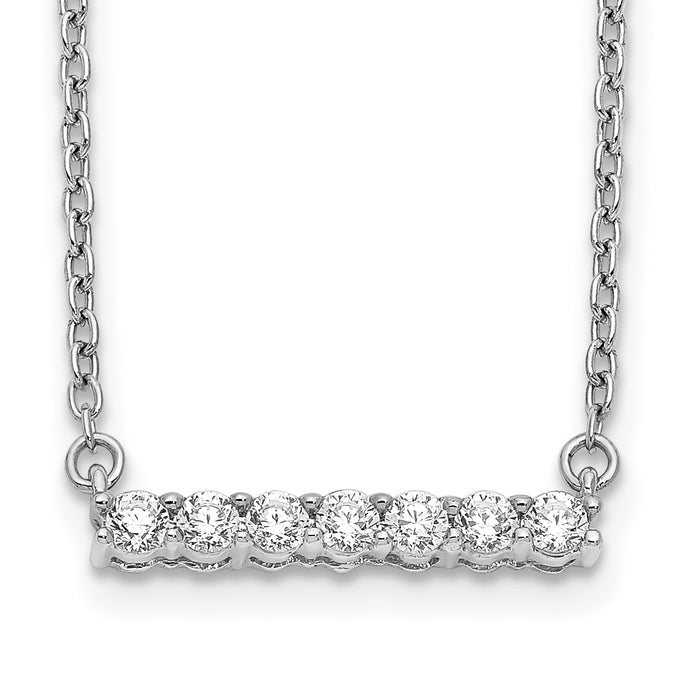 14k White Gold Diamond Bar 18 inch Necklace-PM3738-025-WA