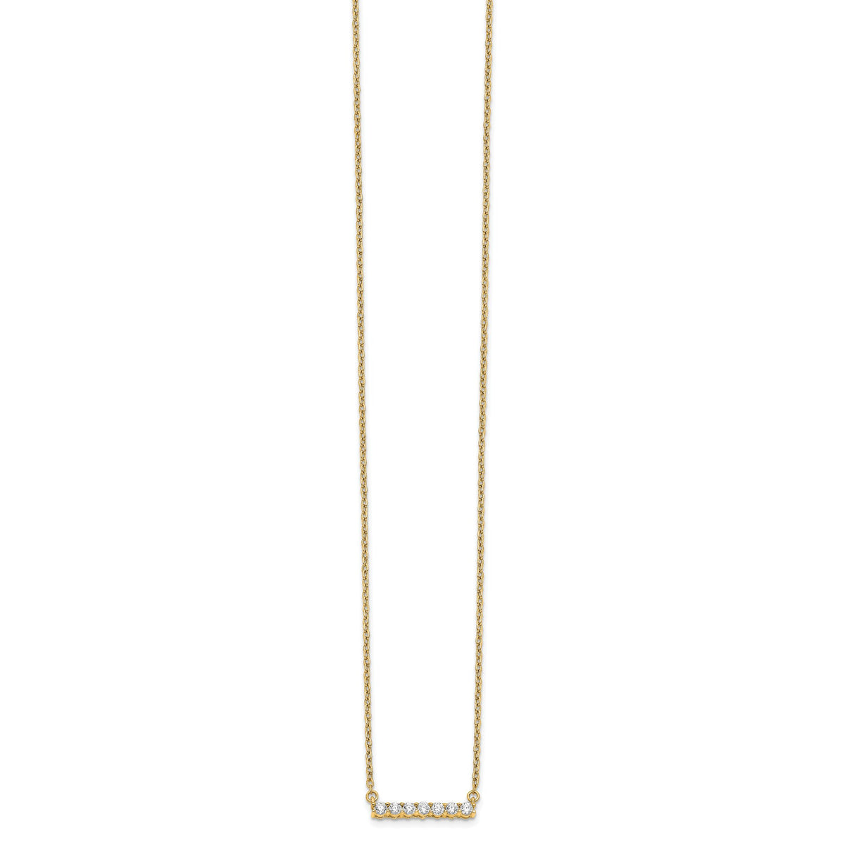 14k Diamond Bar 18 inch Necklace-PM3738-025-YA