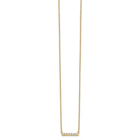 14k Diamond Bar 18 inch Necklace-PM3738-025-YA