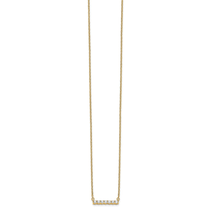 14k Diamond Bar 18 inch Necklace-PM3738-025-YA