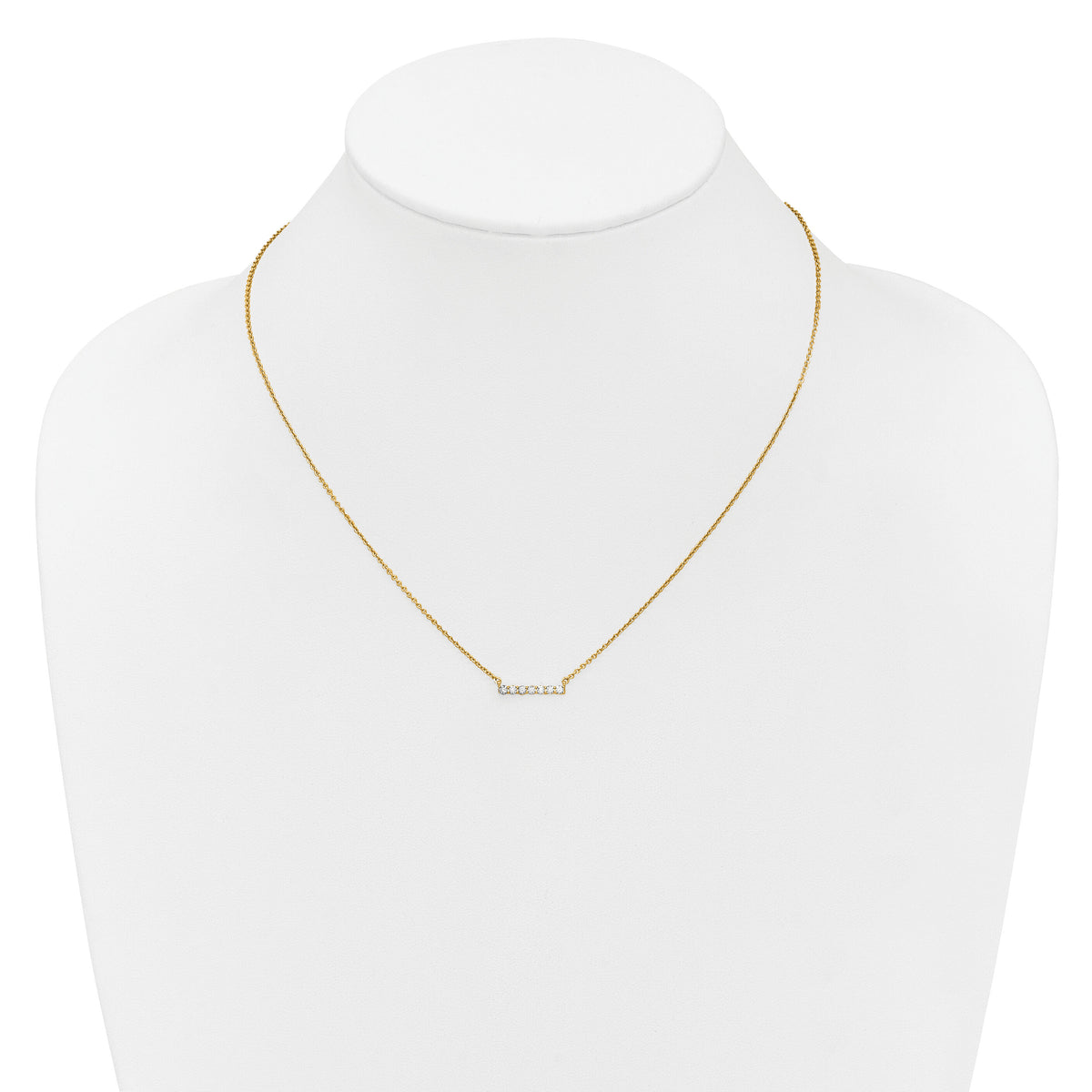 14k Diamond Bar 18 inch Necklace-PM3738-025-YA